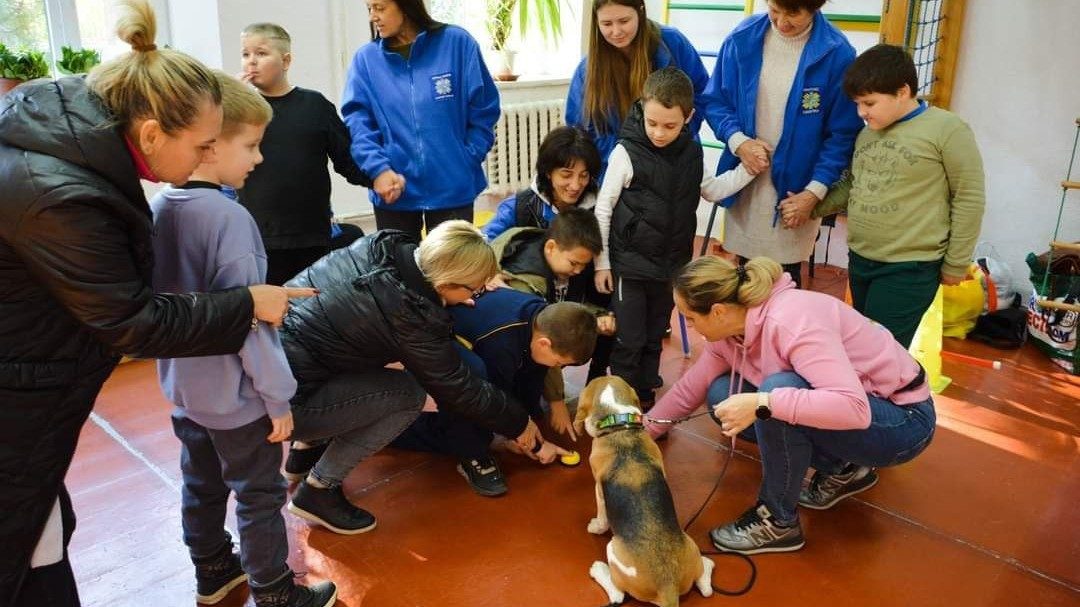 烏克蘭志願者用治療犬幫助兒童克服戰爭創傷